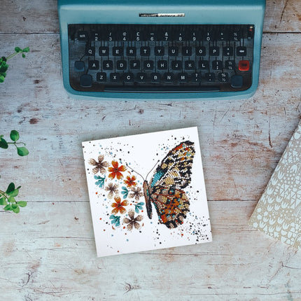 DIY Bead Embroidery Kit "Tigre wings"  5.9"x5.9" / 15.0x15.0 cm
