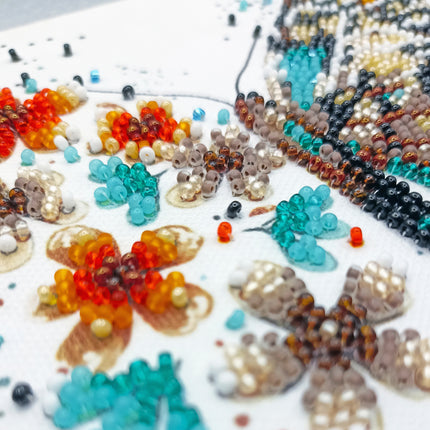 DIY Bead Embroidery Kit "Tigre wings"  5.9"x5.9" / 15.0x15.0 cm