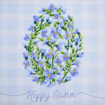 DIY Bead Embroidery Kit "Easter snowdrop"  5.9"x5.9" / 15.0x15.0 cm