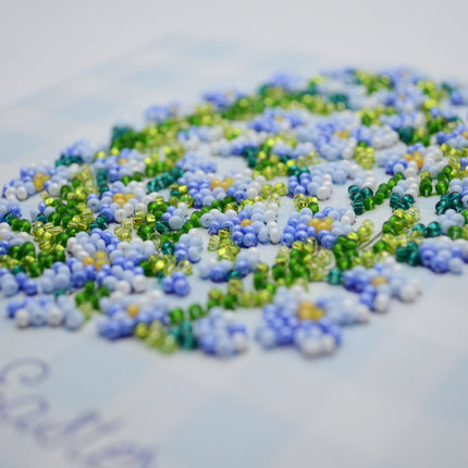 DIY Bead Embroidery Kit "Easter snowdrop"  5.9"x5.9" / 15.0x15.0 cm