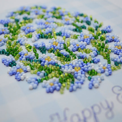 DIY Bead Embroidery Kit "Easter snowdrop"  5.9"x5.9" / 15.0x15.0 cm