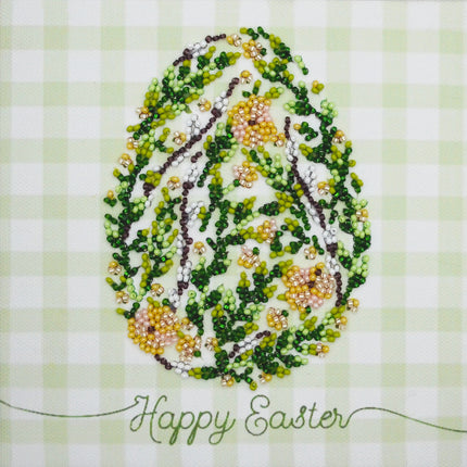 DIY Bead Embroidery Kit "Easter primrose"  5.9"x5.9" / 15.0x15.0 cm