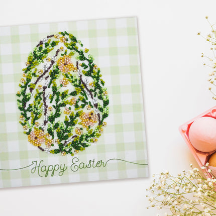 DIY Bead Embroidery Kit "Easter primrose"  5.9"x5.9" / 15.0x15.0 cm