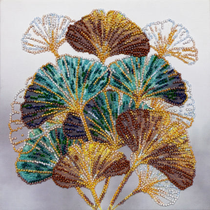 DIY Bead Embroidery Kit "Emerald branch"