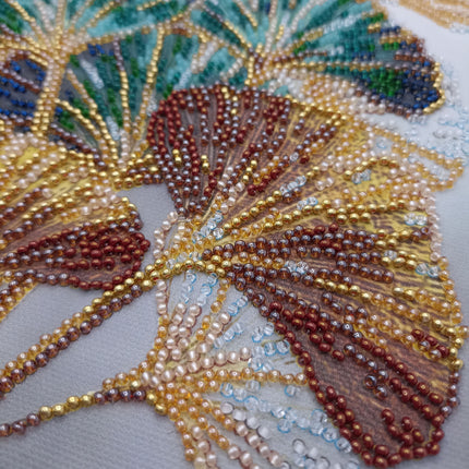 DIY Bead Embroidery Kit "Emerald branch"