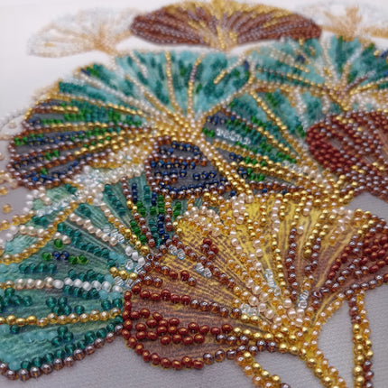 DIY Bead Embroidery Kit "Emerald branch"