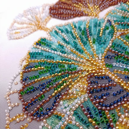 DIY Bead Embroidery Kit "Emerald branch"
