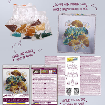 DIY Bead Embroidery Kit "Emerald branch"