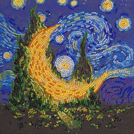 DIY Bead Embroidery Kit "Cypress moon"