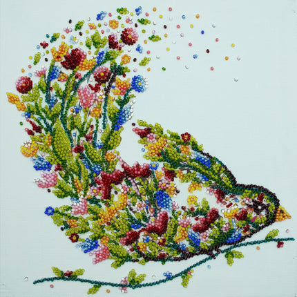 DIY Bead Embroidery Kit "A singing bird"