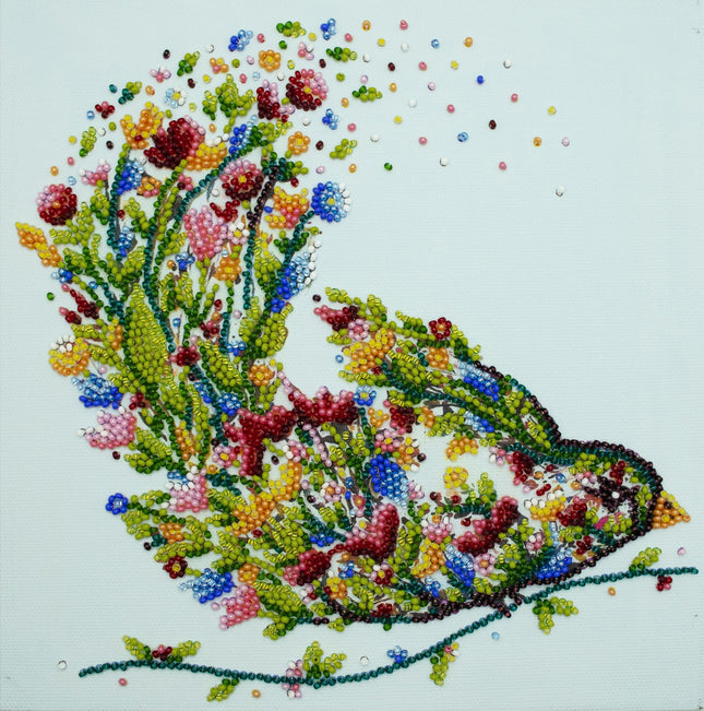 DIY Bead Embroidery Kit "A singing bird"