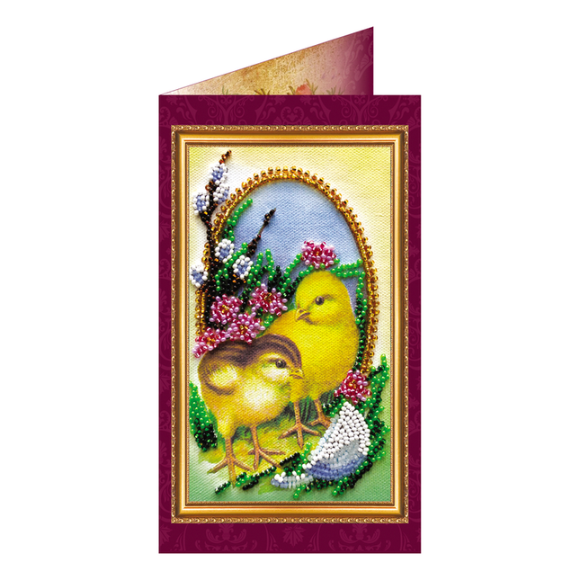 DIY Bead embroidery postcard kit "Easter – 3"