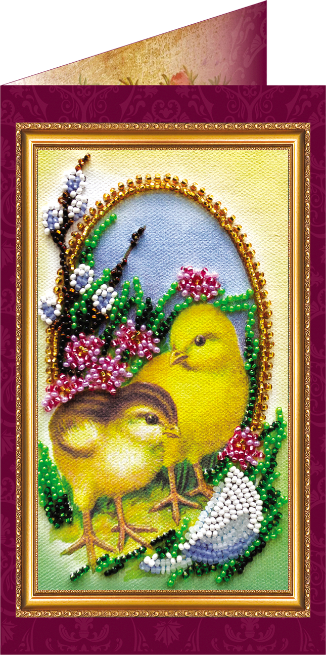 DIY Bead embroidery postcard kit "Easter – 3"