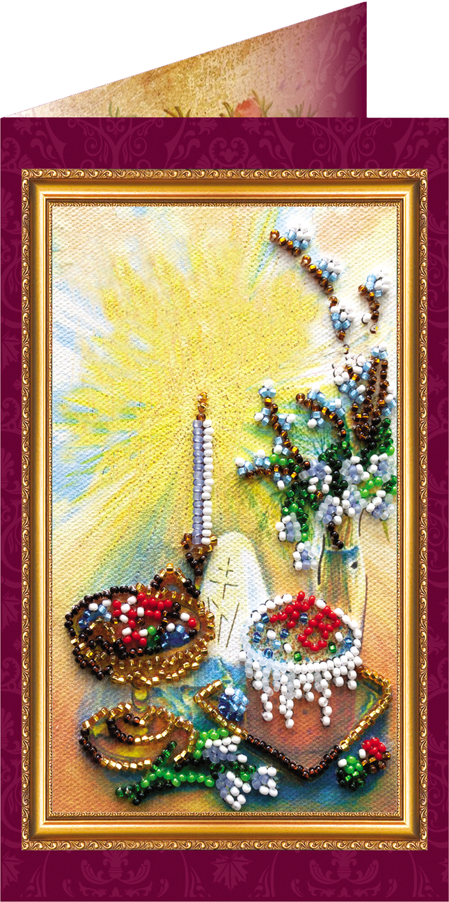 DIY Bead embroidery postcard kit "Easter – 4"