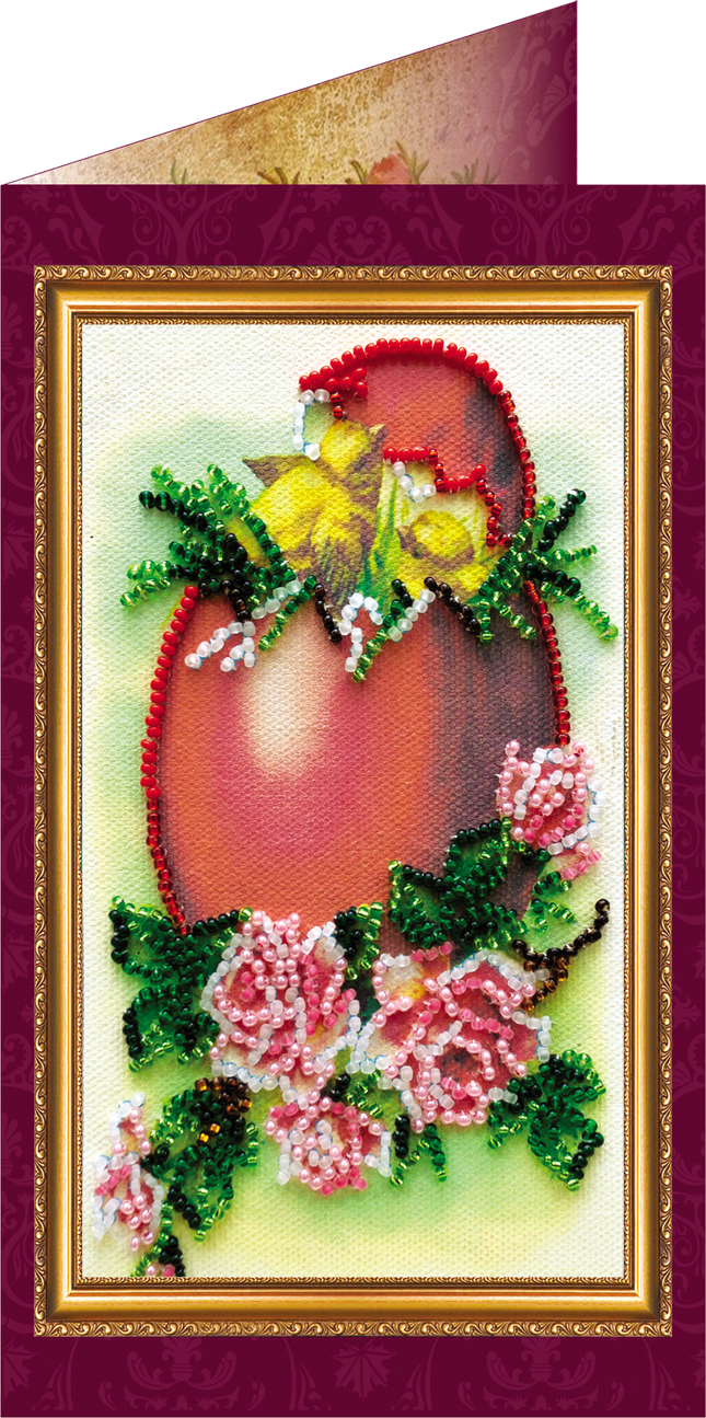 DIY Bead embroidery postcard kit "Easter – 5"