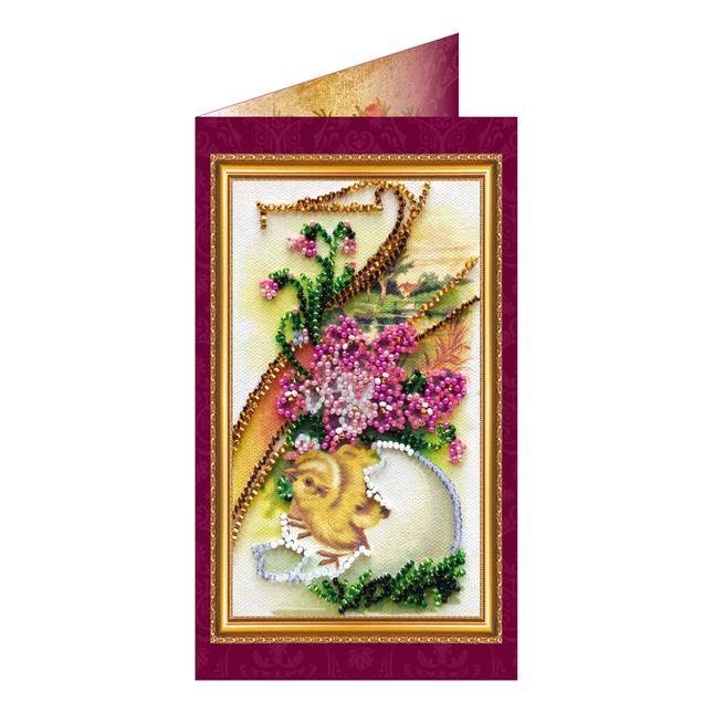 DIY Bead embroidery postcard kit "Easter – 6"