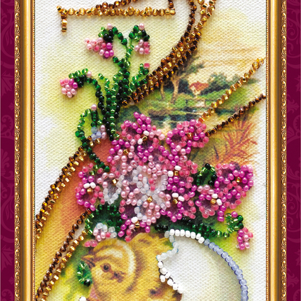 DIY Bead embroidery postcard kit "Easter – 6"