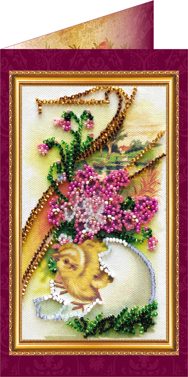 DIY Bead embroidery postcard kit "Easter – 6"
