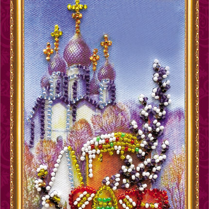 DIY Bead embroidery postcard kit "Easter – 8"