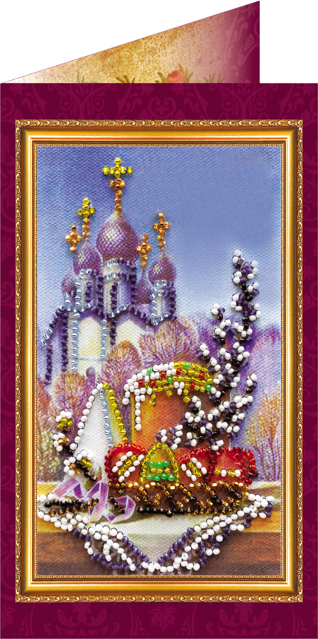 DIY Bead embroidery postcard kit "Easter – 8"