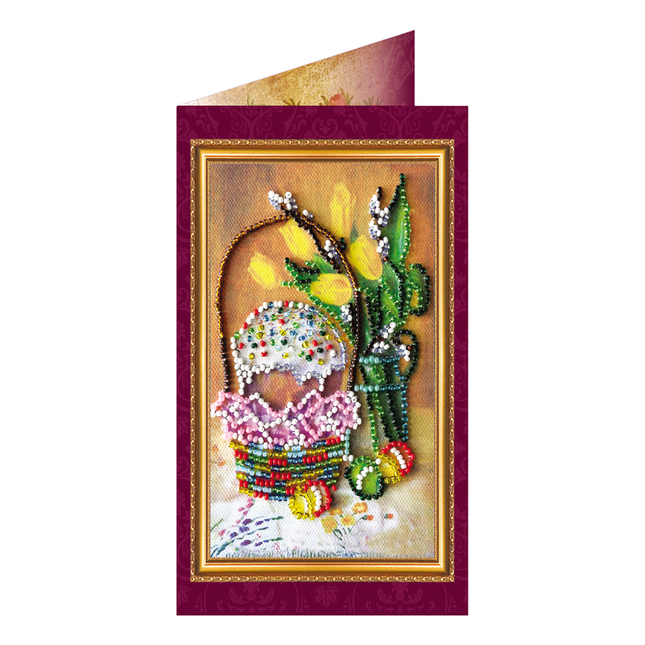 DIY Bead embroidery postcard kit "Easter – 9"