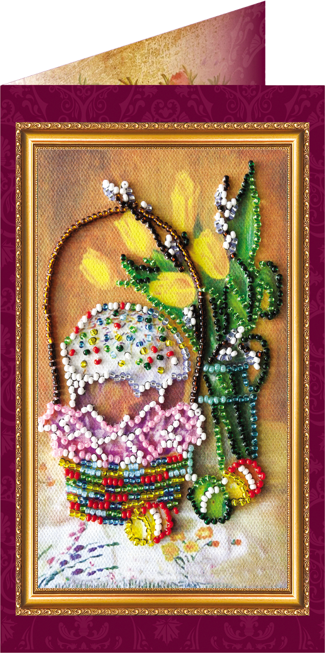 DIY Bead embroidery postcard kit "Easter – 9"