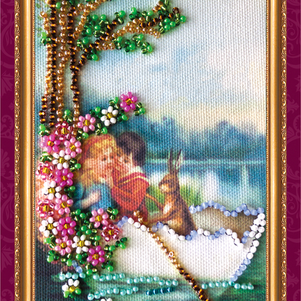 DIY Bead embroidery postcard kit "Easter – 10"