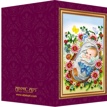 DIY Bead embroidery postcard kit "Baby boy – 1"