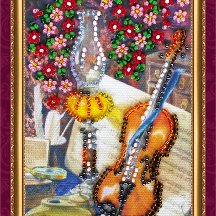 DIY Bead embroidery postcard kit "Happy Birthday – 1"