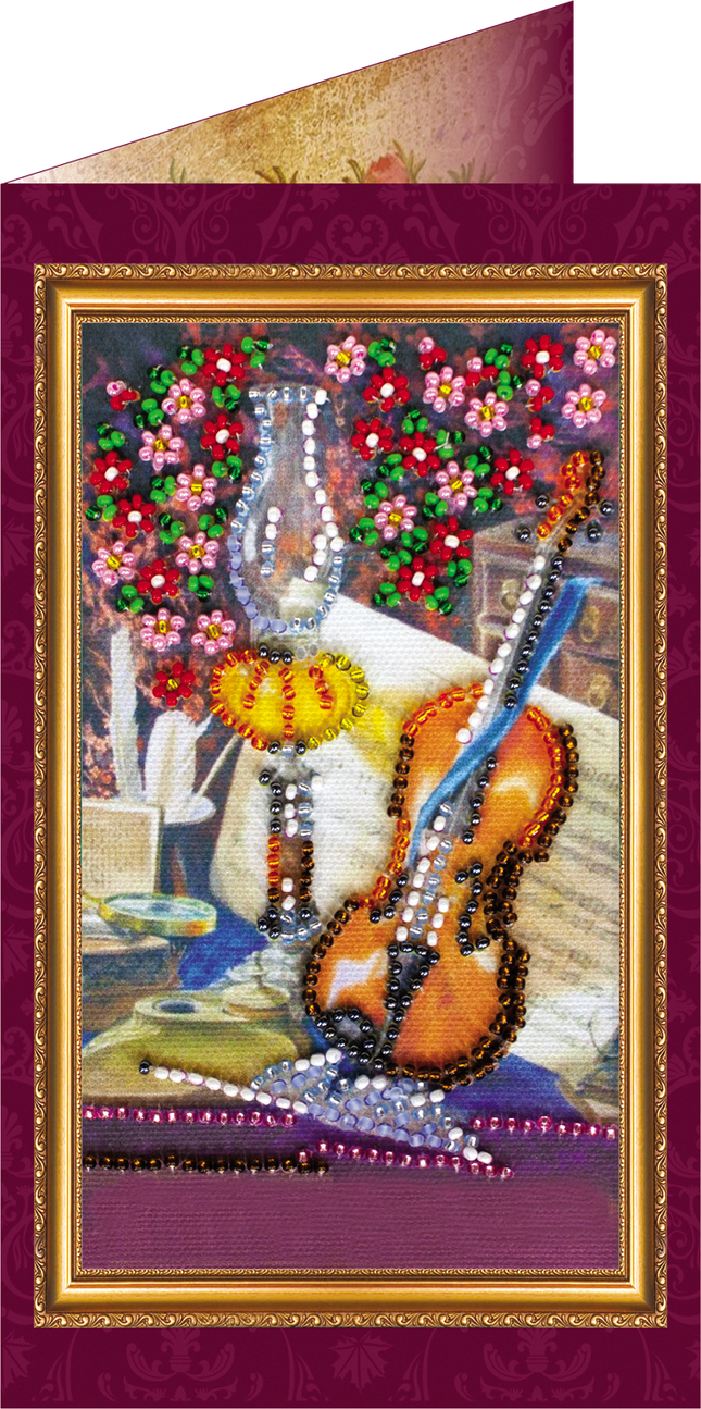 DIY Bead embroidery postcard kit "Happy Birthday – 1"