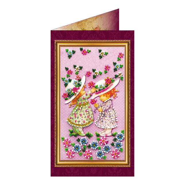 DIY Bead embroidery postcard kit "Happy Birthday – 2"