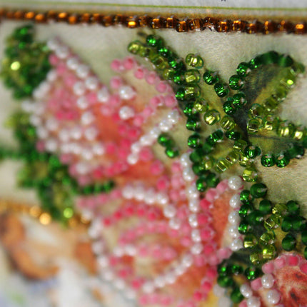 DIY Bead embroidery postcard kit "Happy Wedding – 1"