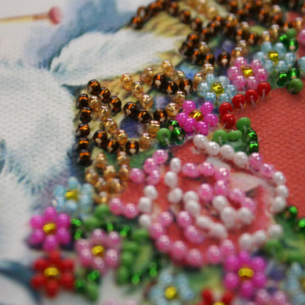 DIY Bead embroidery postcard kit "With love – 2"