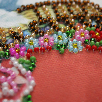 DIY Bead embroidery postcard kit "With love – 2"