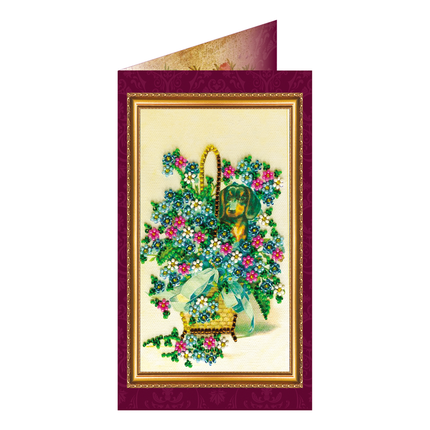 DIY Bead embroidery postcard kit "Congratulations – 2"