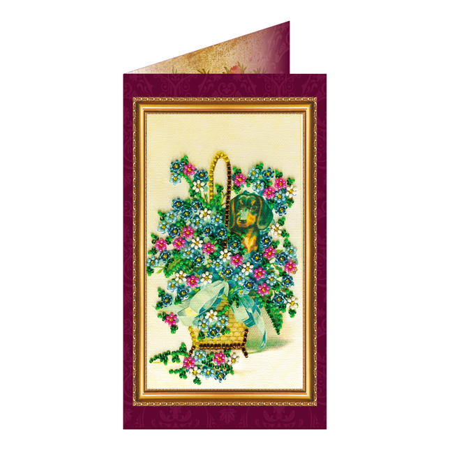 DIY Bead embroidery postcard kit "Congratulations – 2"