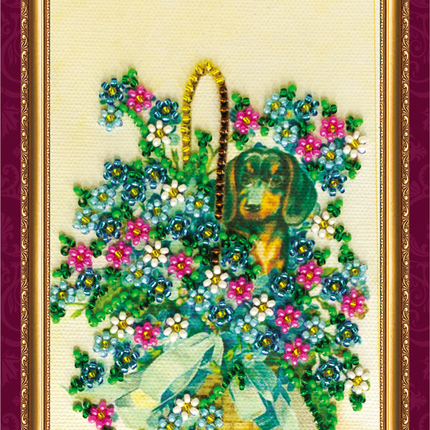 DIY Bead embroidery postcard kit "Congratulations – 2"