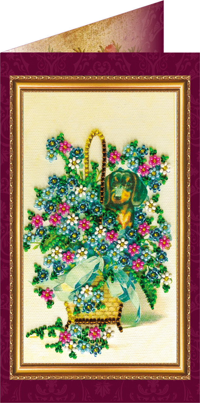 DIY Bead embroidery postcard kit "Congratulations – 2"