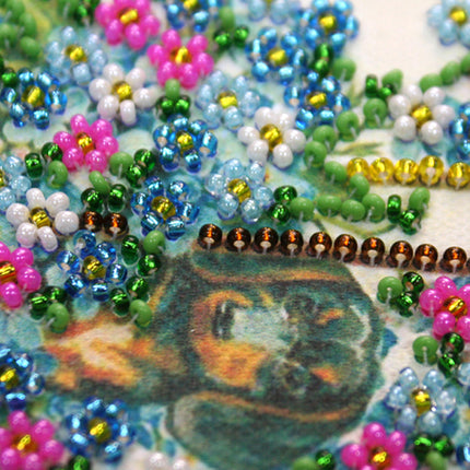 DIY Bead embroidery postcard kit "Congratulations – 2"