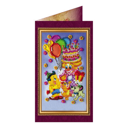 DIY Bead embroidery postcard kit "Congratulations – 3"