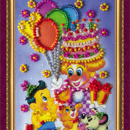 DIY Bead embroidery postcard kit "Congratulations – 3"