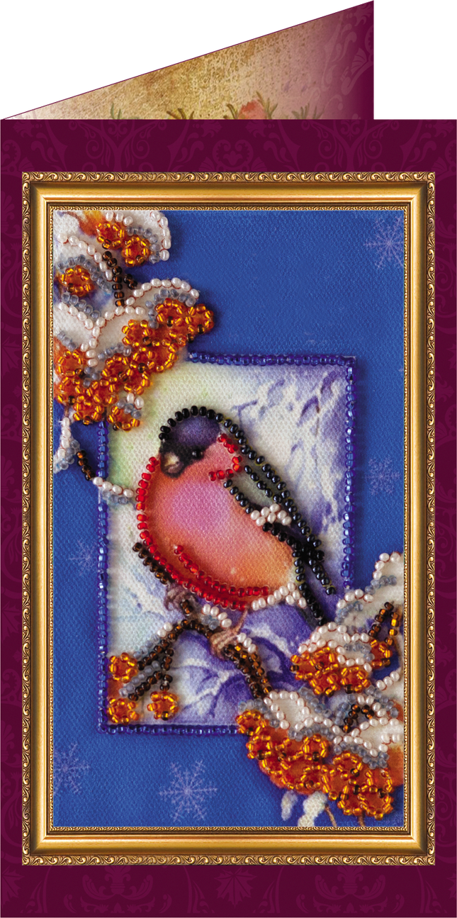 DIY Bead embroidery postcard kit "Happy New Year – 1"