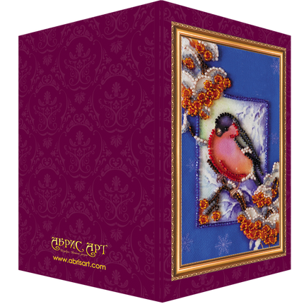 DIY Bead embroidery postcard kit "Happy New Year – 1"