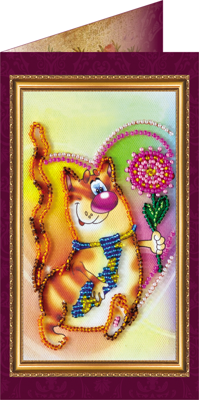 DIY Bead embroidery postcard kit "Congratulations – 4"