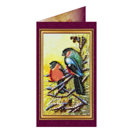 DIY Bead embroidery postcard kit "Happy New Year – 2"