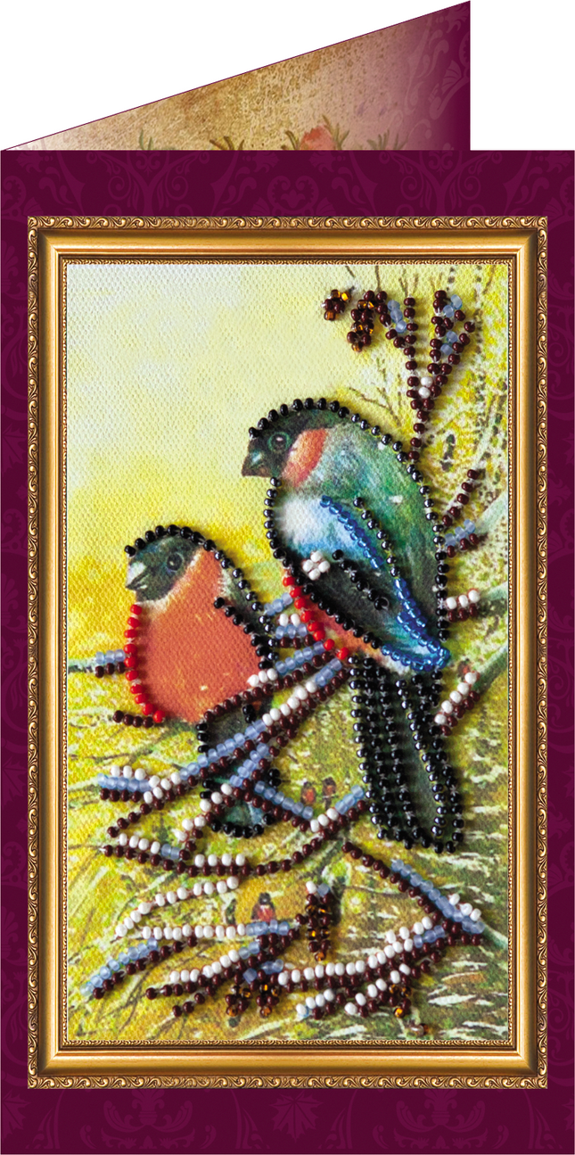 DIY Bead embroidery postcard kit "Happy New Year – 2"