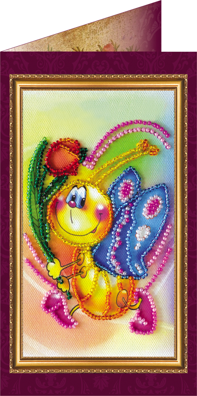 DIY Bead embroidery postcard kit "Congratulations – 6"