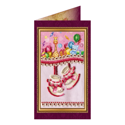 DIY Bead embroidery postcard kit "Daughter's birthday – 1"