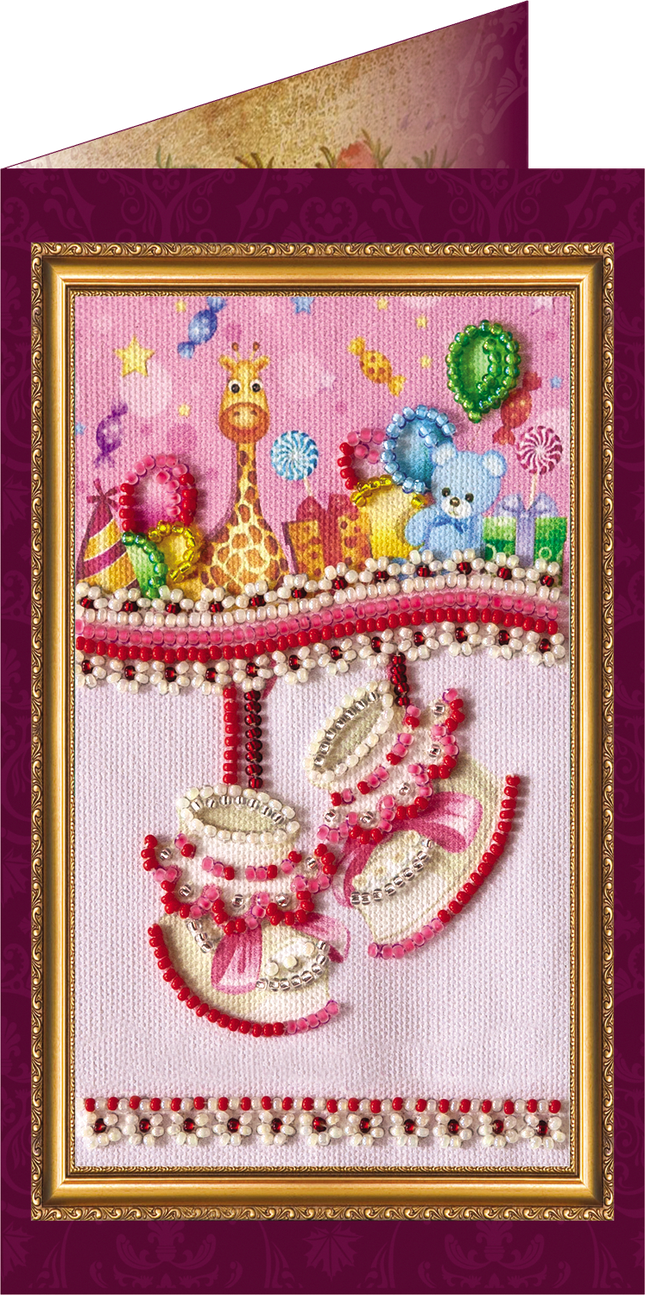 DIY Bead embroidery postcard kit "Daughter's birthday – 1"