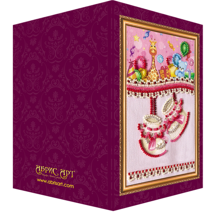 DIY Bead embroidery postcard kit "Daughter's birthday – 1"